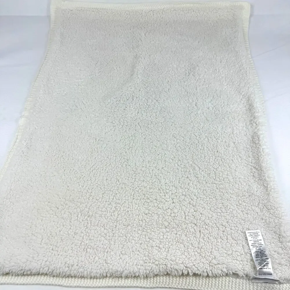 Pottery Barn Kids Giraffe Sherpa Backed Knit Baby Blanket Cream Nursery